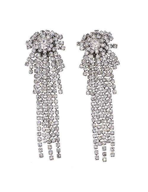 Fashion Silver Full Tassel Earrings