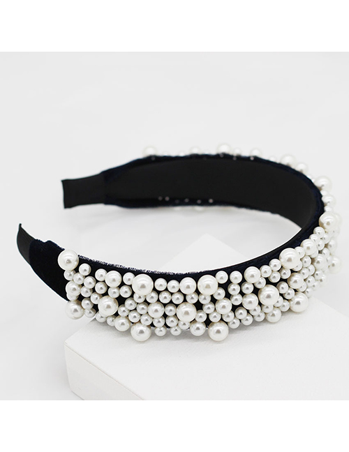 Fashion Black Pearl Irregular Headband