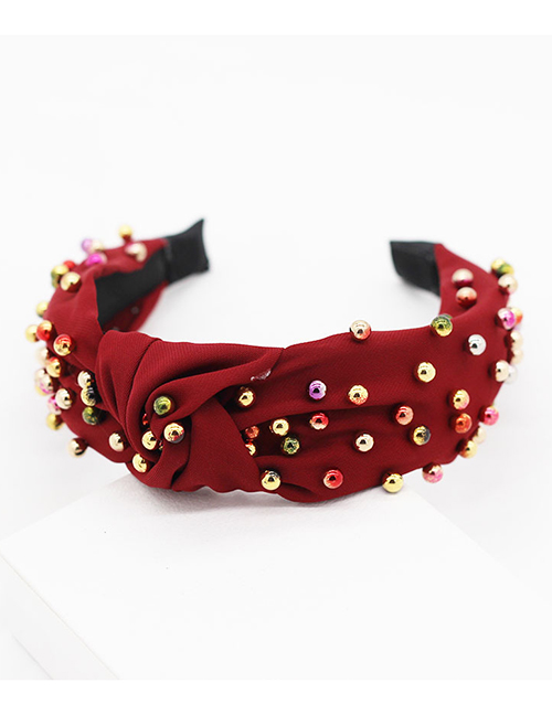 Fashion Red Cloth Pearl Headband