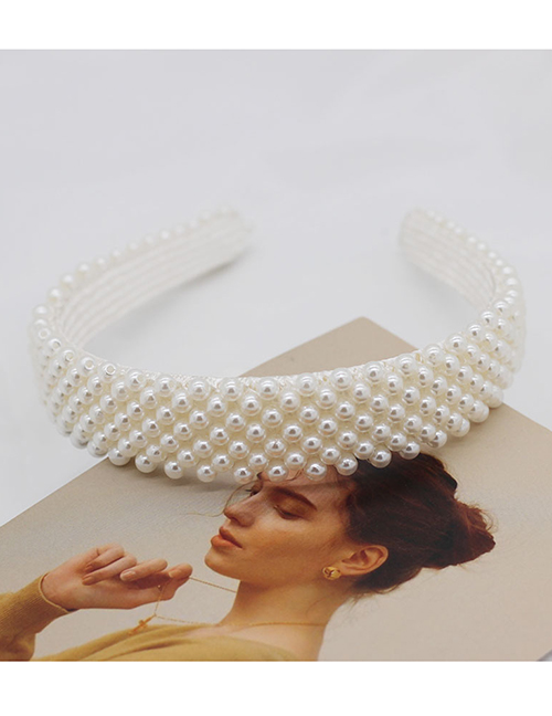 Fashion Cross Pearl Pearl Geometric Headband