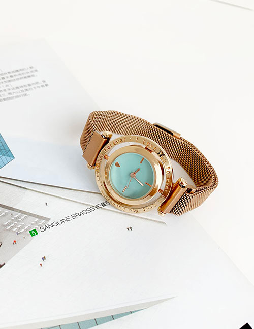 Fashion Blue Alloy Letter Rotatable Dial Watch