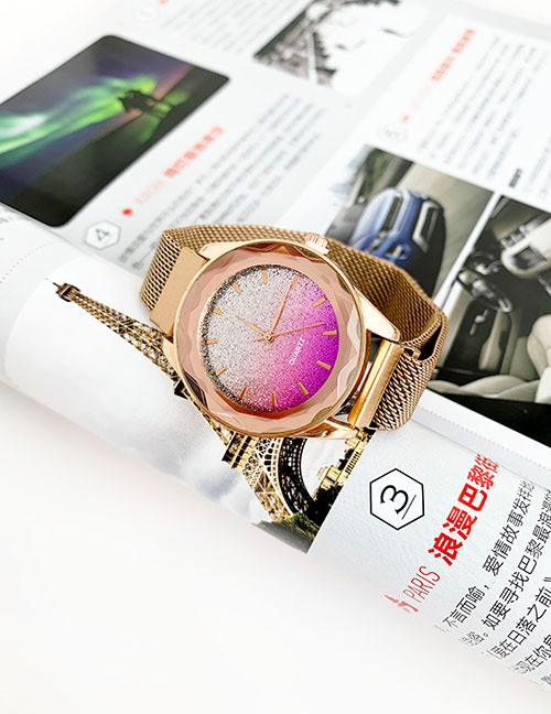 Fashion Rose Red Alloy Bright Watch