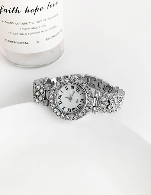 Fashion Silver Alloy Diamond Chain Watch