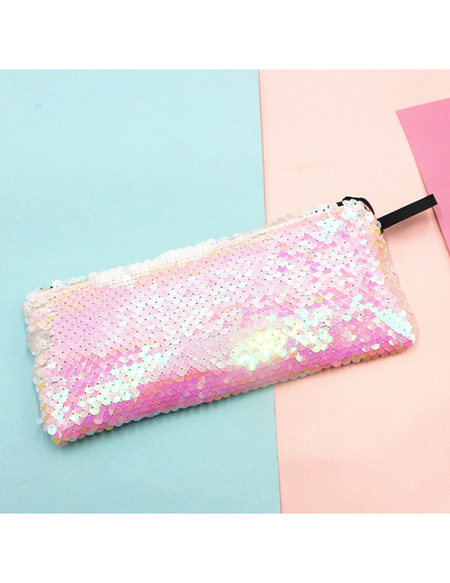 Fashion Pink Mermaid Two-color Sequin Pencil Case