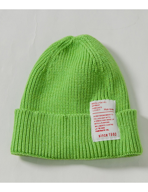 Fashion Green 1980 Labeling Knitted Wool Cap Adult (56-60)
