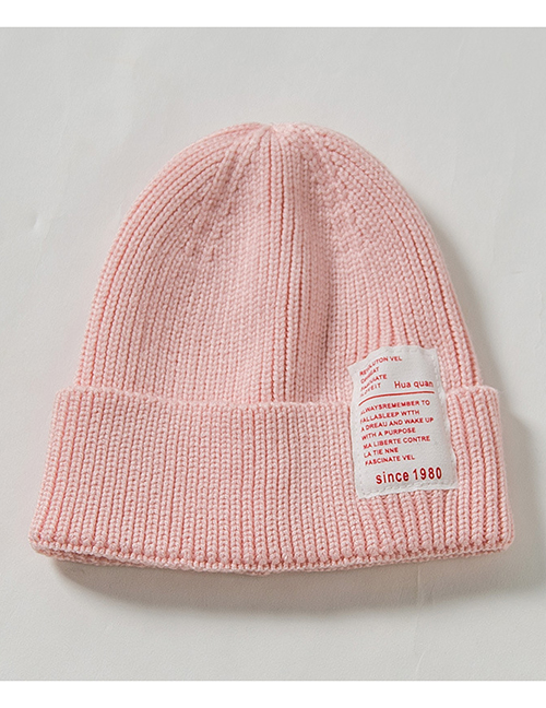 Fashion Pink 1980 Labeling Knitted Wool Cap Adult (56-60)