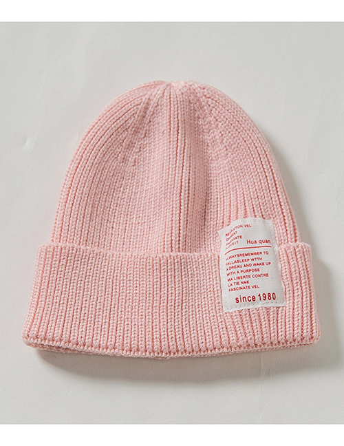 Fashion Pink 1980 Labeling Knitted Wool Cap Children (48-52)