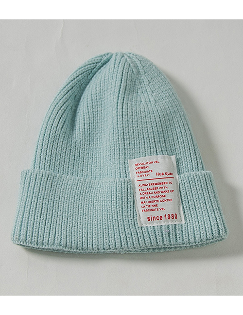 Fashion Sky Blue 1980 Labeling Knitted Wool Cap Children (48-52)