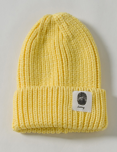 Fashion Yellow Patch Wool Cap Adult (56-60)