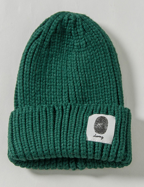 Fashion Green Patch Wool Cap Adult (56-60)
