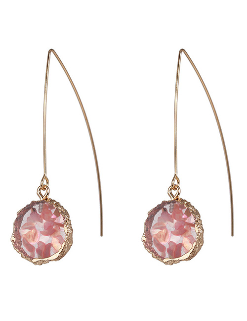 Fashion Pink Geometric Epoxy Cluster Droplet Earrings
