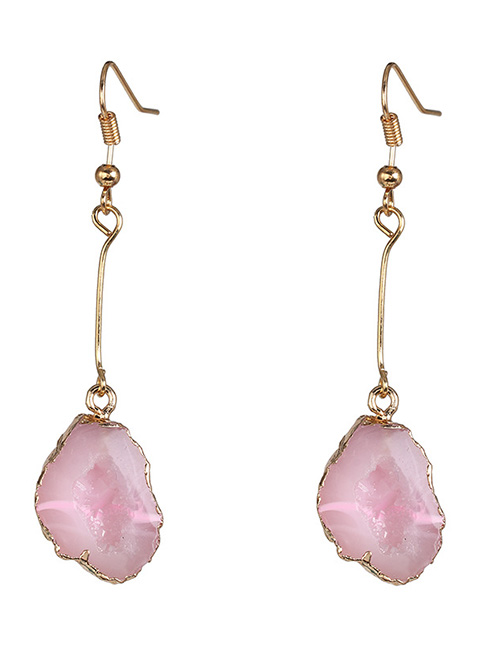 Fashion Pink Mosaic Cluster Earrings