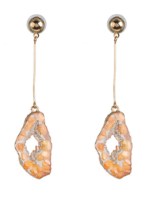 Fashion Orange Geometric Drop Earrings