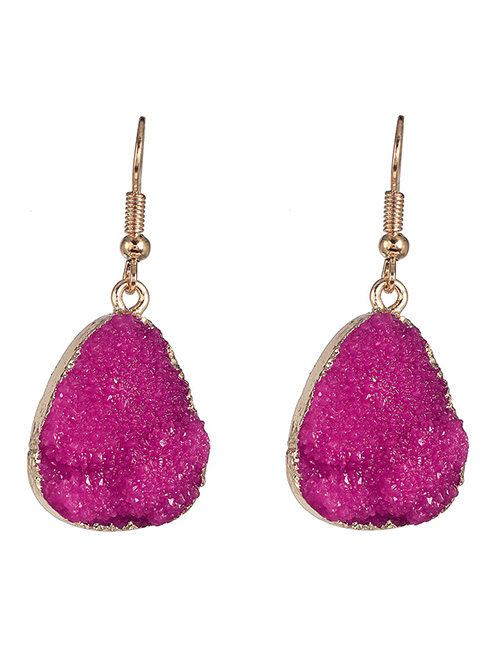 Fashion Rose Purple Water Drop Earrings