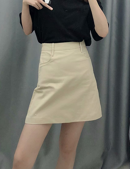Fashion Beige A Skirt Skirt