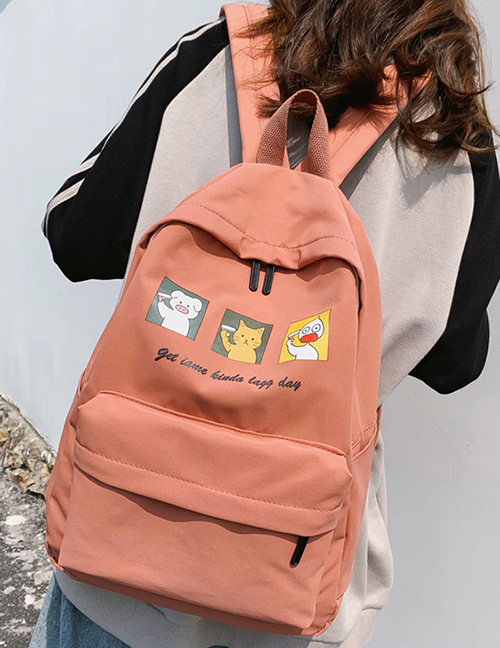Fashion Pink Cartoon Printed Backpack