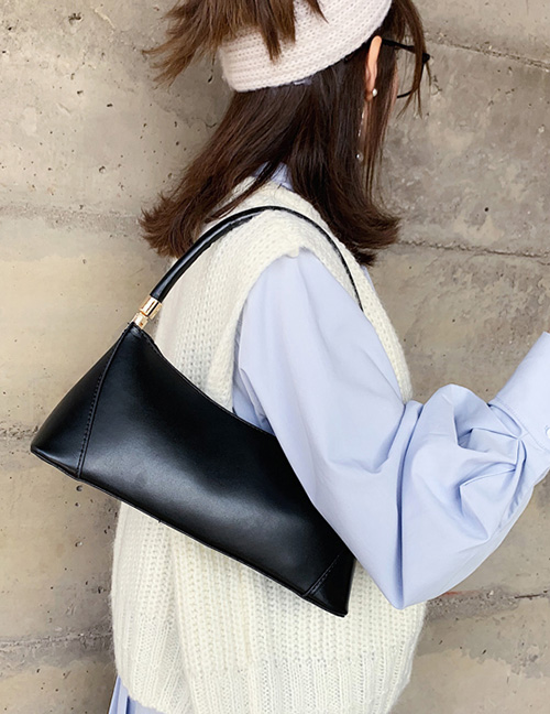Fashion Black Scrub Splicing Shoulder Messenger Bag