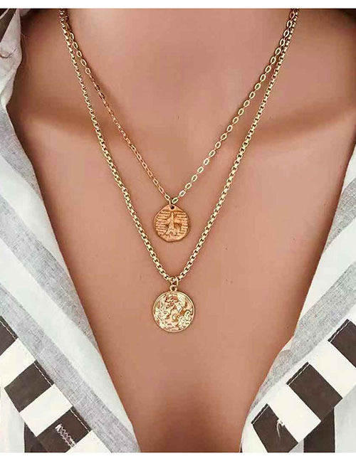 Fashion Gold Alloy Tower Multi-layer Necklace