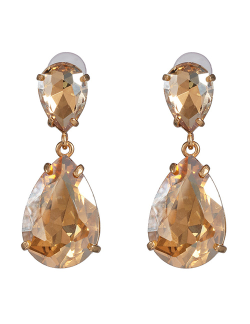 Fashion Champagne Crystal Glass Diamond Earrings