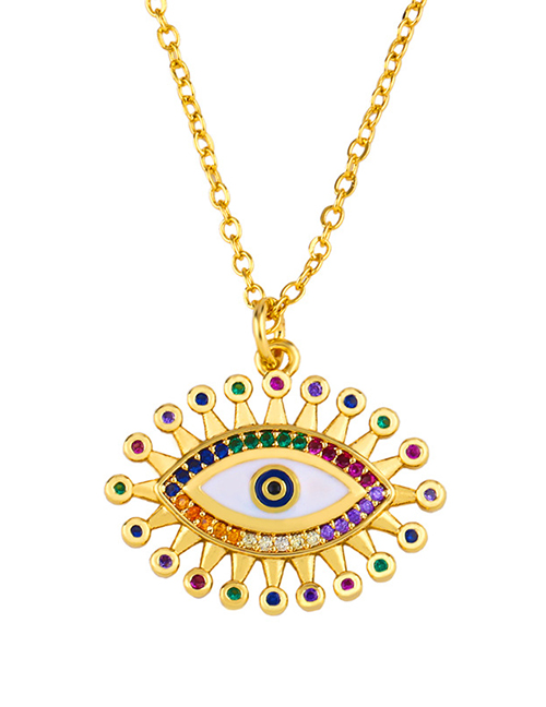 Fashion B Diamond Drop Eye Necklace