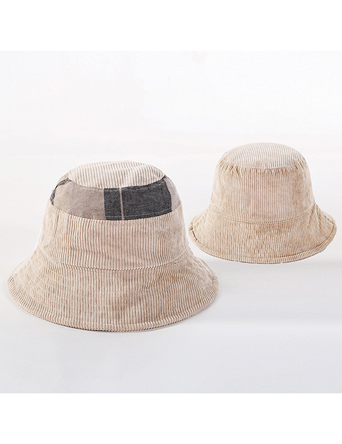 Fashion Beige Double-sided Wear Fishing Color Matching Basin Cap