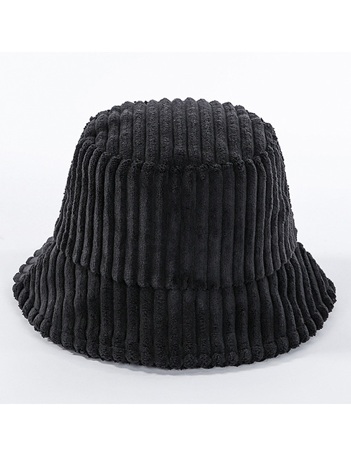 Fashion Black Corduroy Basin Cap