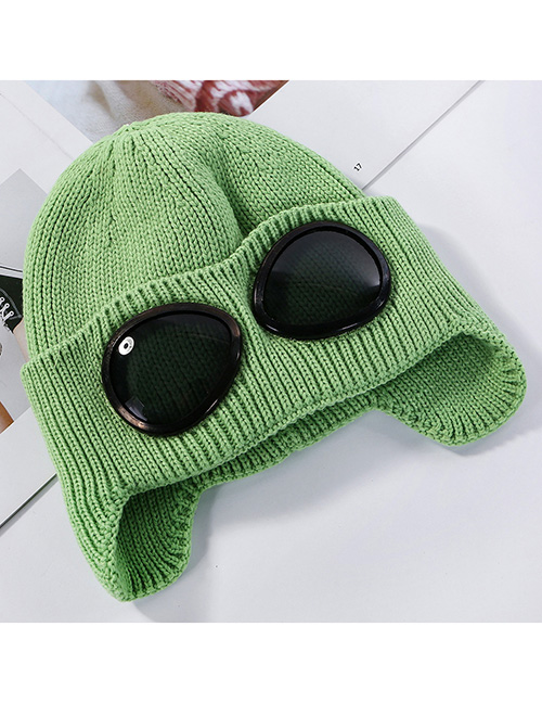 Fashion Avocado Green Thick Knit Wool Glasses Cap