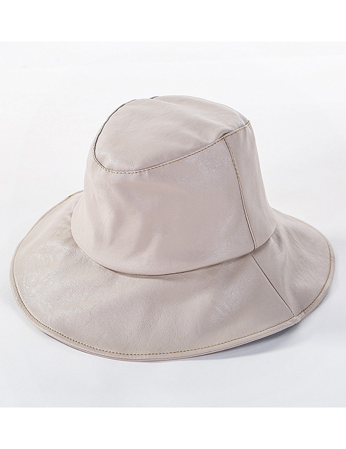Fashion Beige Light Board Leather U Fisherman Hat