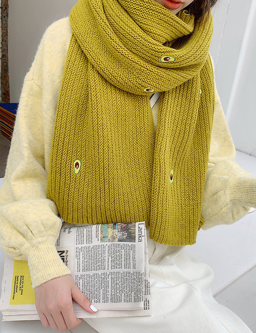 Fashion Yellow-green Knitted Avocado Wool Collar