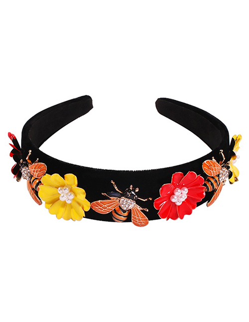 Fashion Bee Alloy Rhinestone Flower Headband
