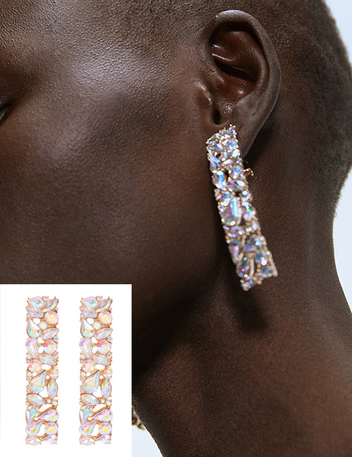 Fashion Gold Alloy Rhinestone Earrings