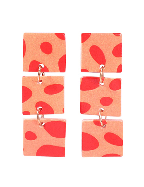 Fashion 3 Small Squares Resin Color Matching Geometric Earrings