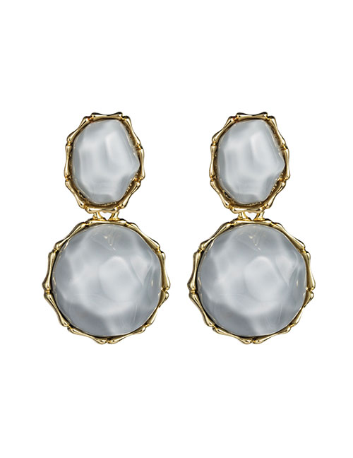 Fashion Gray Geometric Alloy Gemstone Earrings