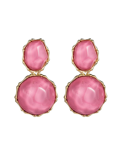 Fashion Pink Geometric Alloy Gemstone Earrings
