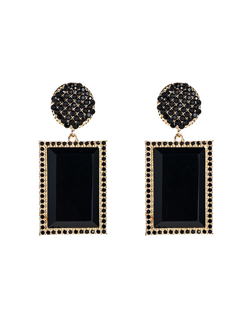Fashion Black Diamond Stud Earrings