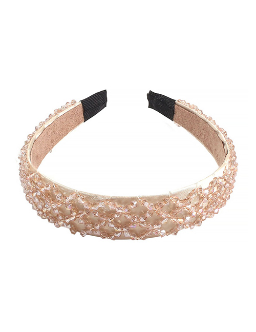 Fashion Champagne Crystal Rice Beads Headband