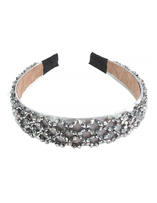 Fashion Silver Gray Crystal Rice Beads Headband