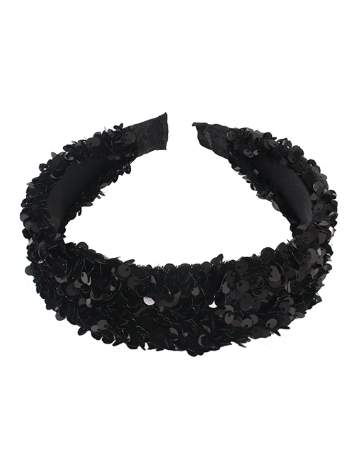 Fashion Black Velvet Sequin Headband