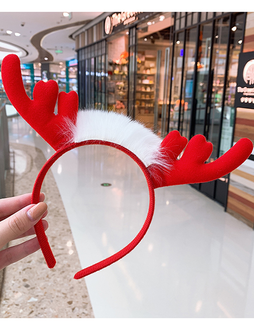Fashion Red Antler Hairy Christmas Gift Headband