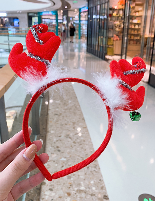 Fashion Red Feather Antler Bell Christmas Gift Headband