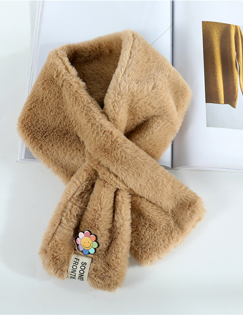 Fashion Khaki - Little Sun Flower Sun Flower Imitation Rabbit Fur Collar