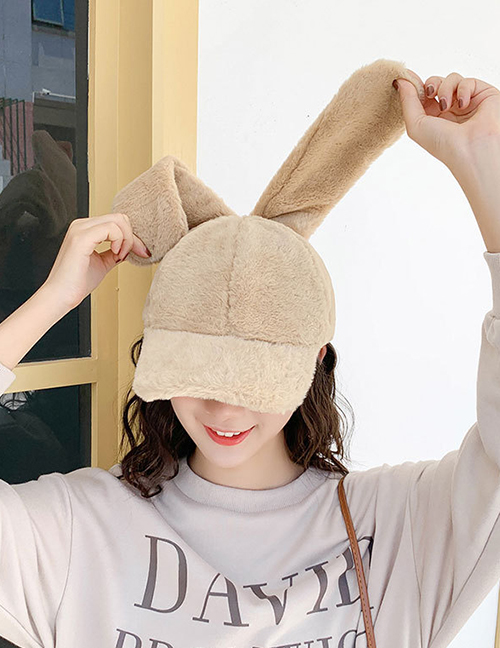 Fashion Rabbit Ear Camel Plush Baseball Cap