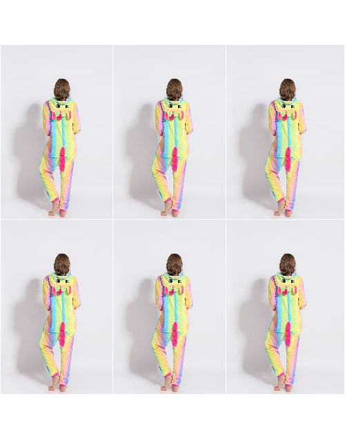 Fashion Rainbow Sky Marathon Animal Cartoon Flannel One-piece Pajamas Adult Models
