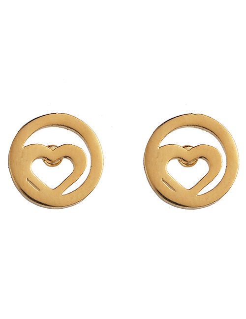 Fashion Hollow Gold Stainless Steel Geometric Pattern Earrings