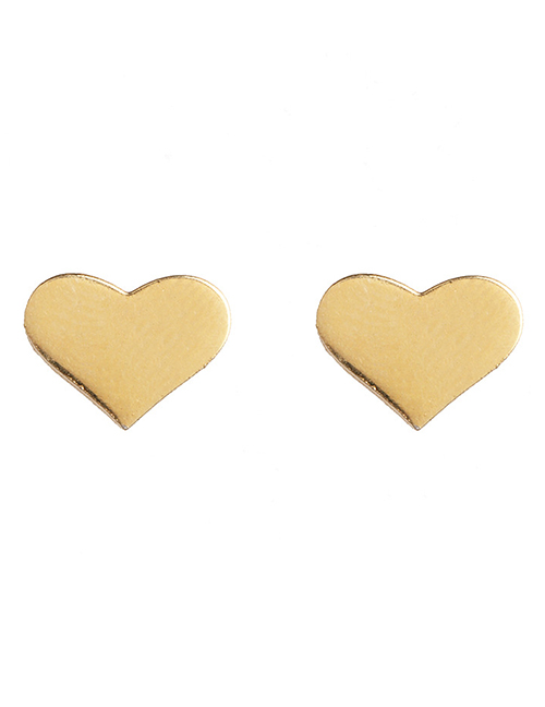 Fashion Heart Golden  color Stainless Steel Geometric Pattern Earrings