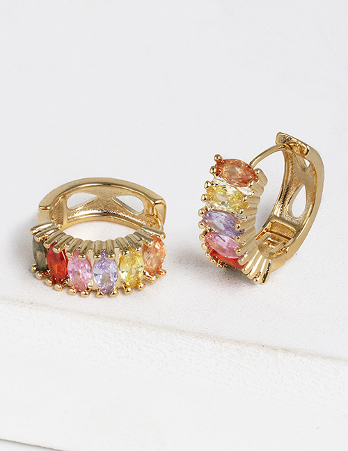 Fashion Gold Copper Micro-inlaid Zircon Full Diamond Earrings