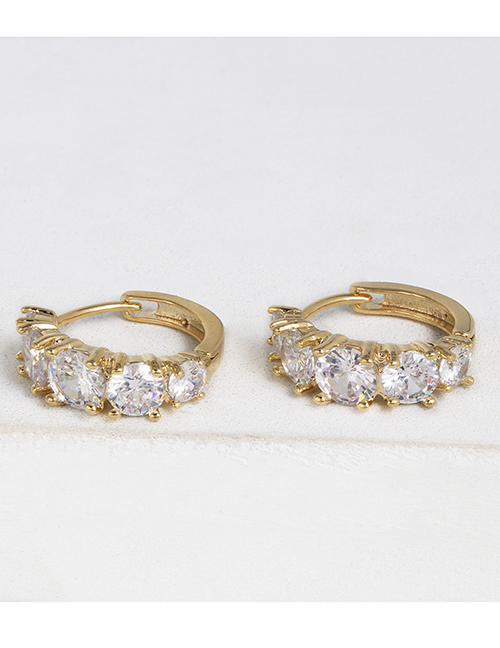 Fashion Gold Copper Micro-inlaid Zircon Full Diamond Earrings
