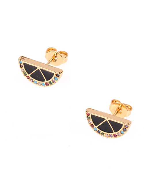 Fashion Black Diamond-studded Fruit Earrings