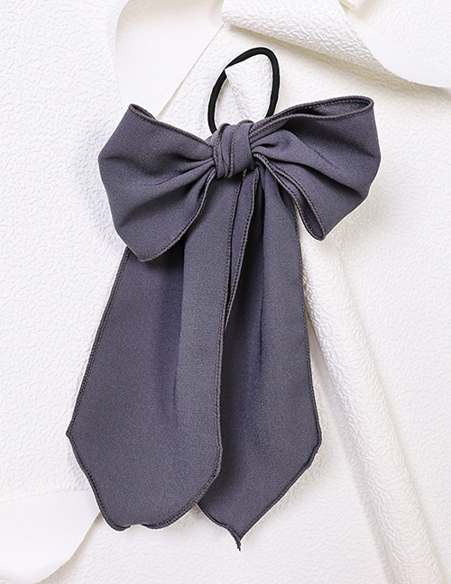 Fashion Blue-gray Chiffon Bow Streamer Hair Ring