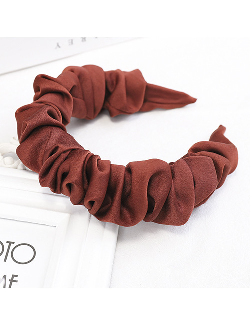 Fashion Jujube Red Fabric Silk Acetate Pleated Headband